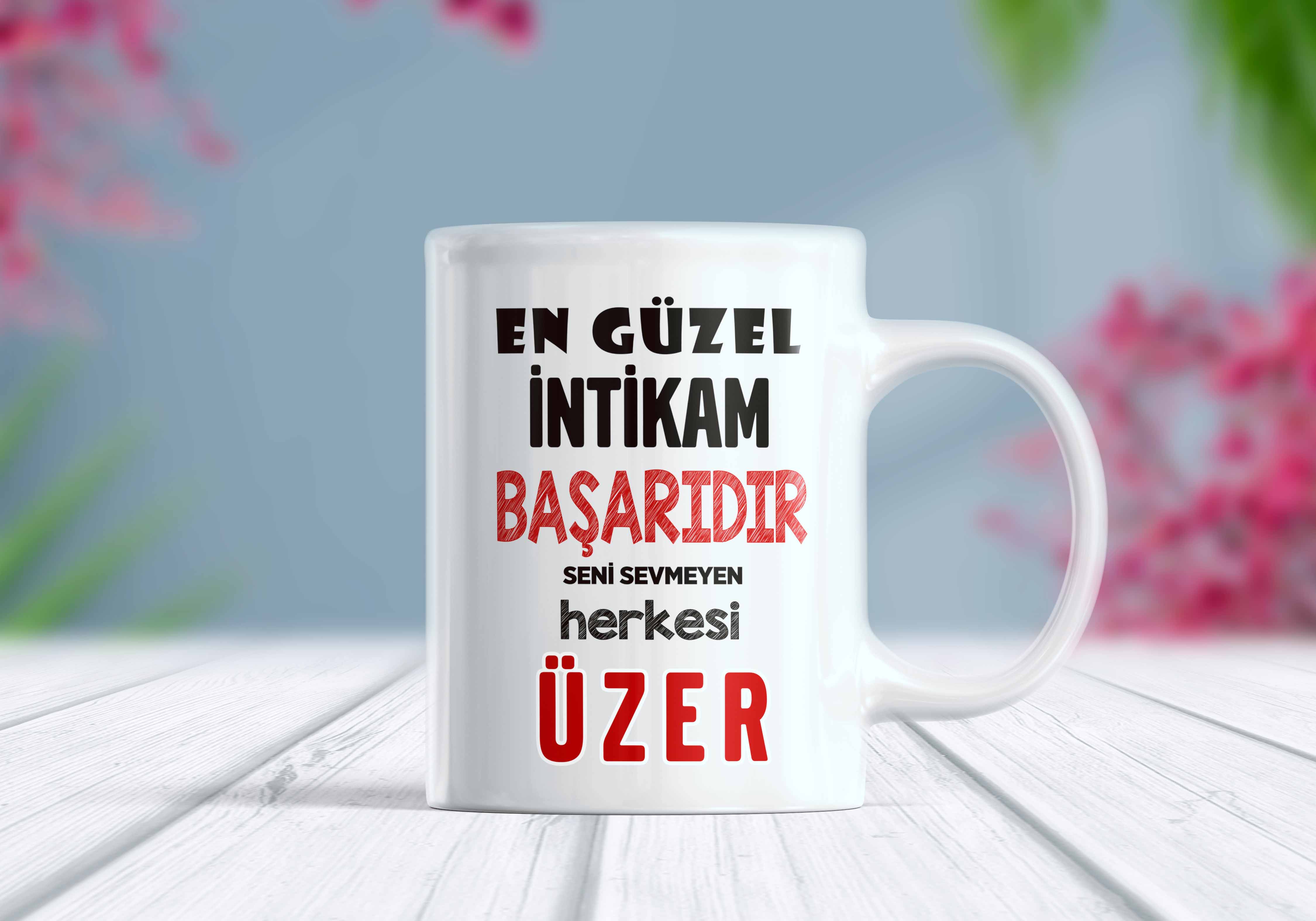 En Güzel İntikam Başarıdır Seni Sevmeyen Herkesi Üzer Yazılı Kupa Bardak