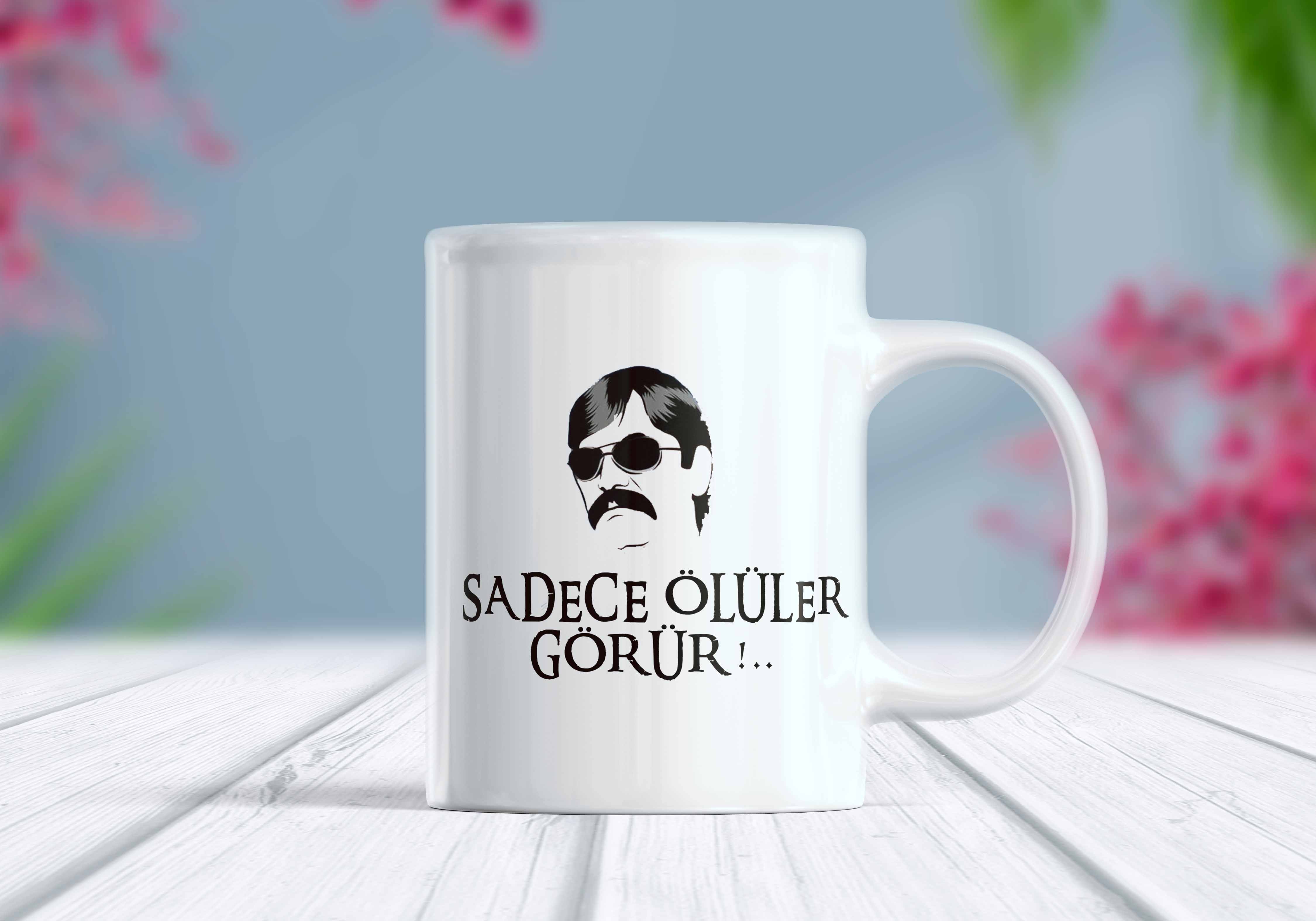 Sadece Ölüler Görür Yazılı Pala Kupa Bardak - Tasarım 2