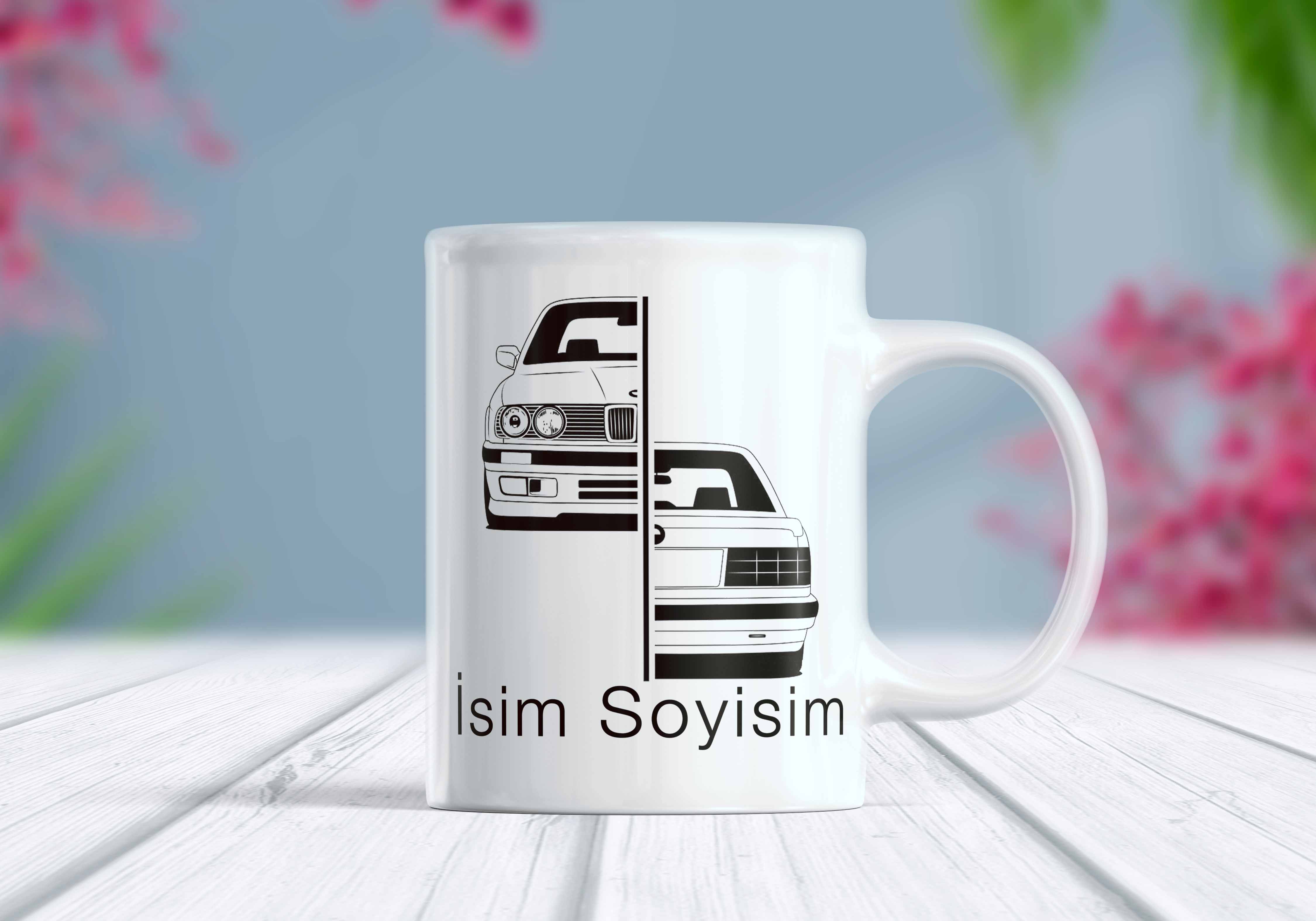 Klasik Alman Otomobili Baskılı İsim Soyisim Kişiselleştirilebilir Kupa Bardak