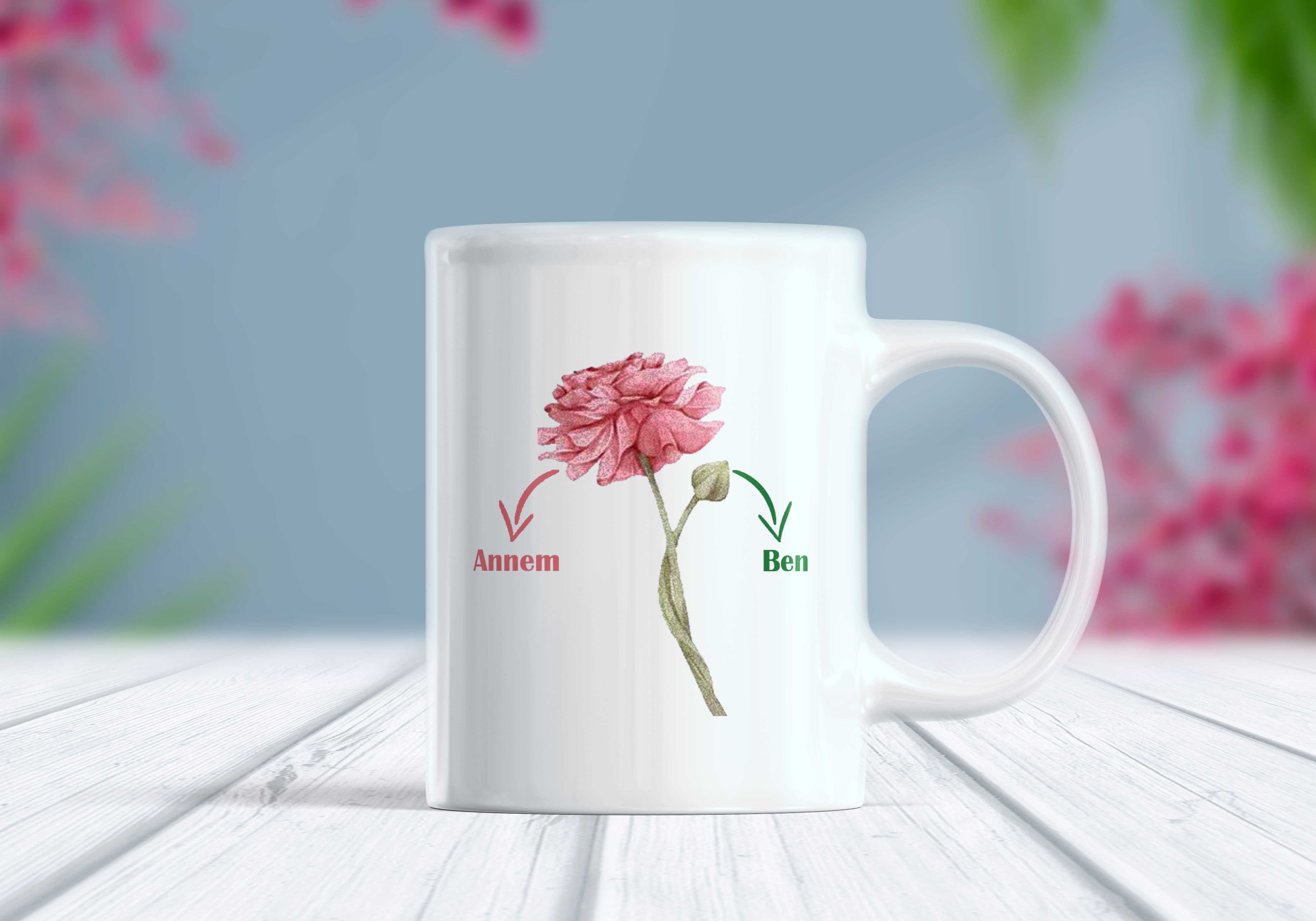 Annem Ben Yazılı Kupa Bardak