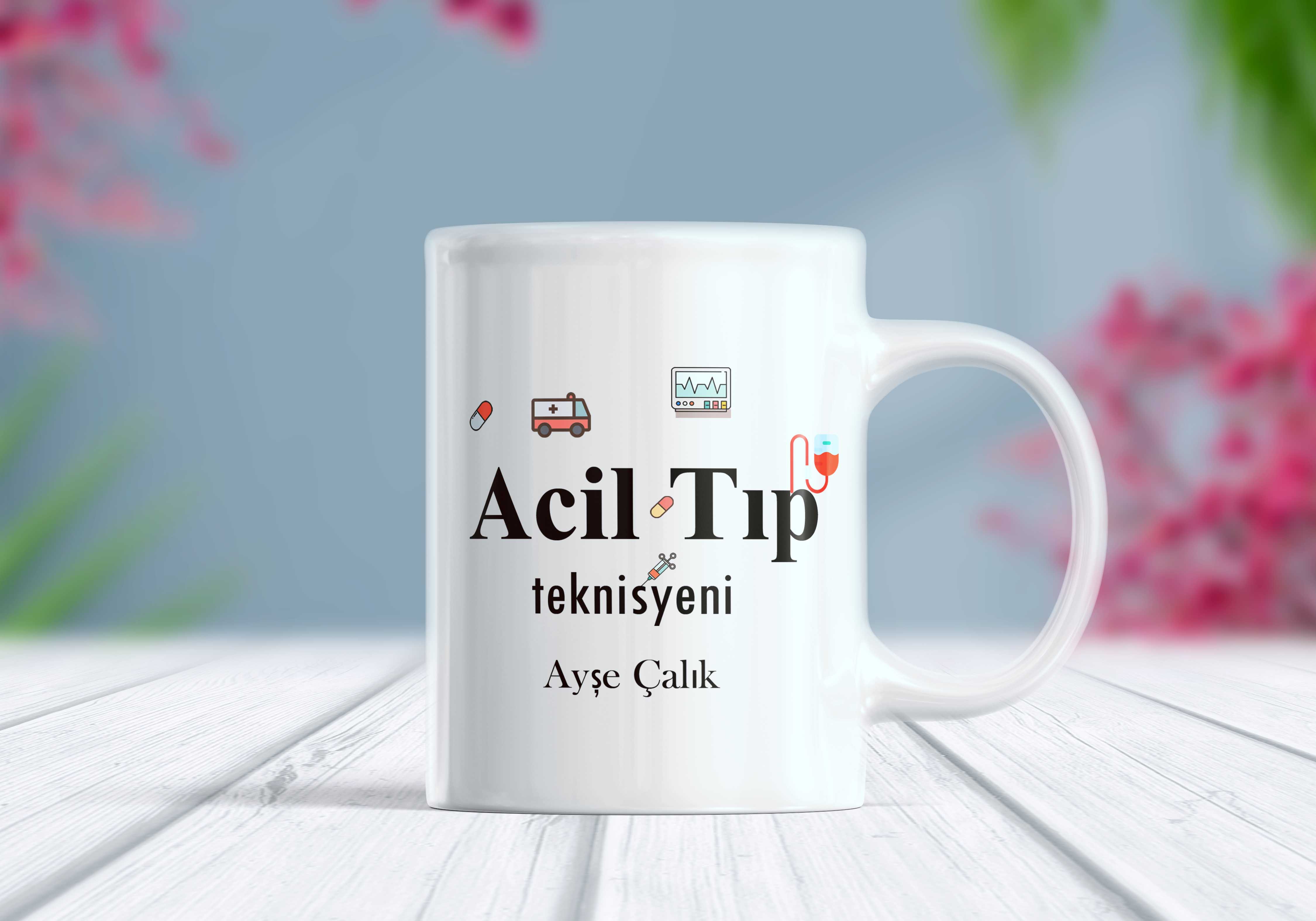 Acil Tıp Teknisyeni İsim Kişiselleştirilebilir Meslek Kupa Bardak