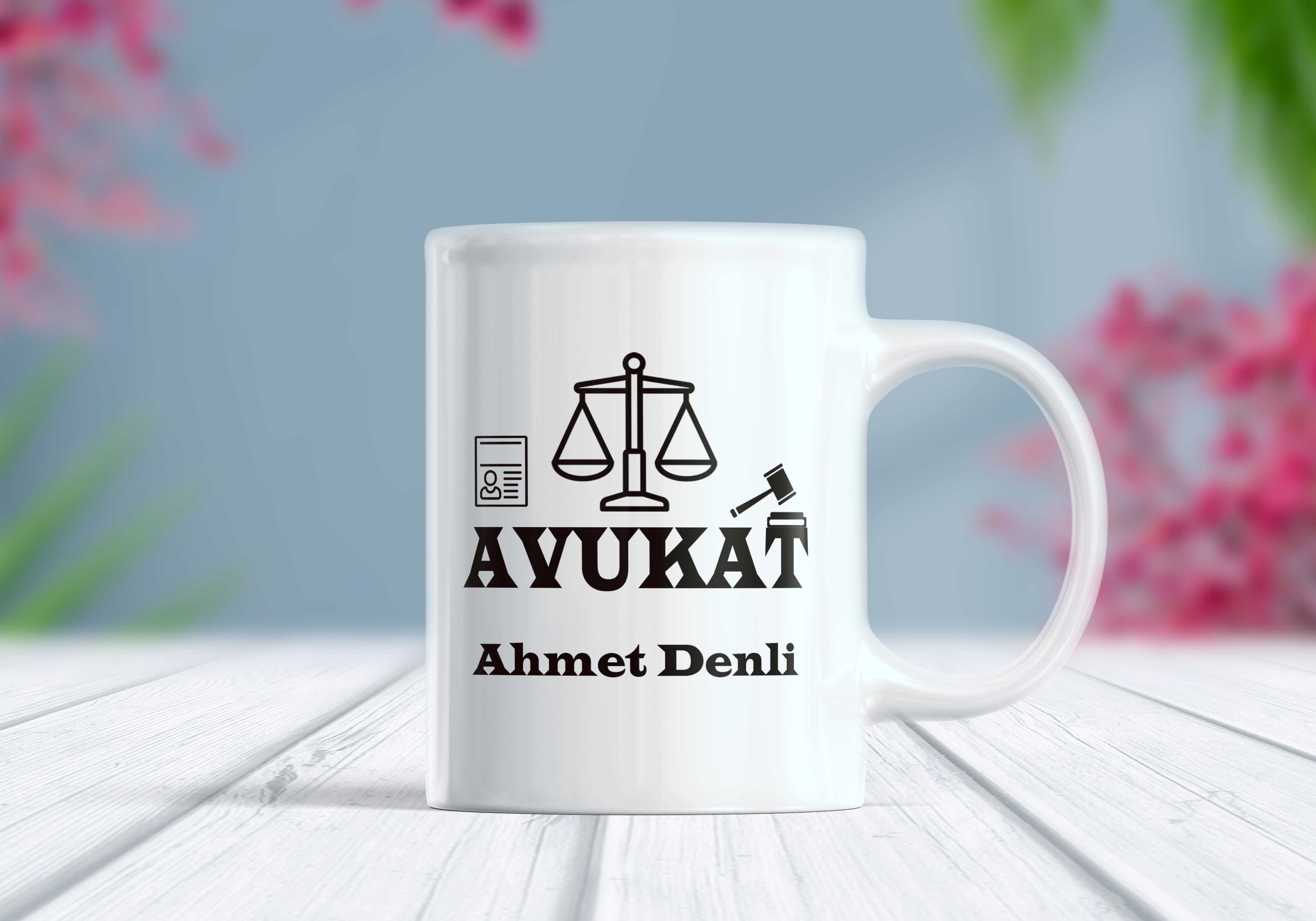Avukat İsim Kişiselleştirilebilir Meslek Kupa Bardak