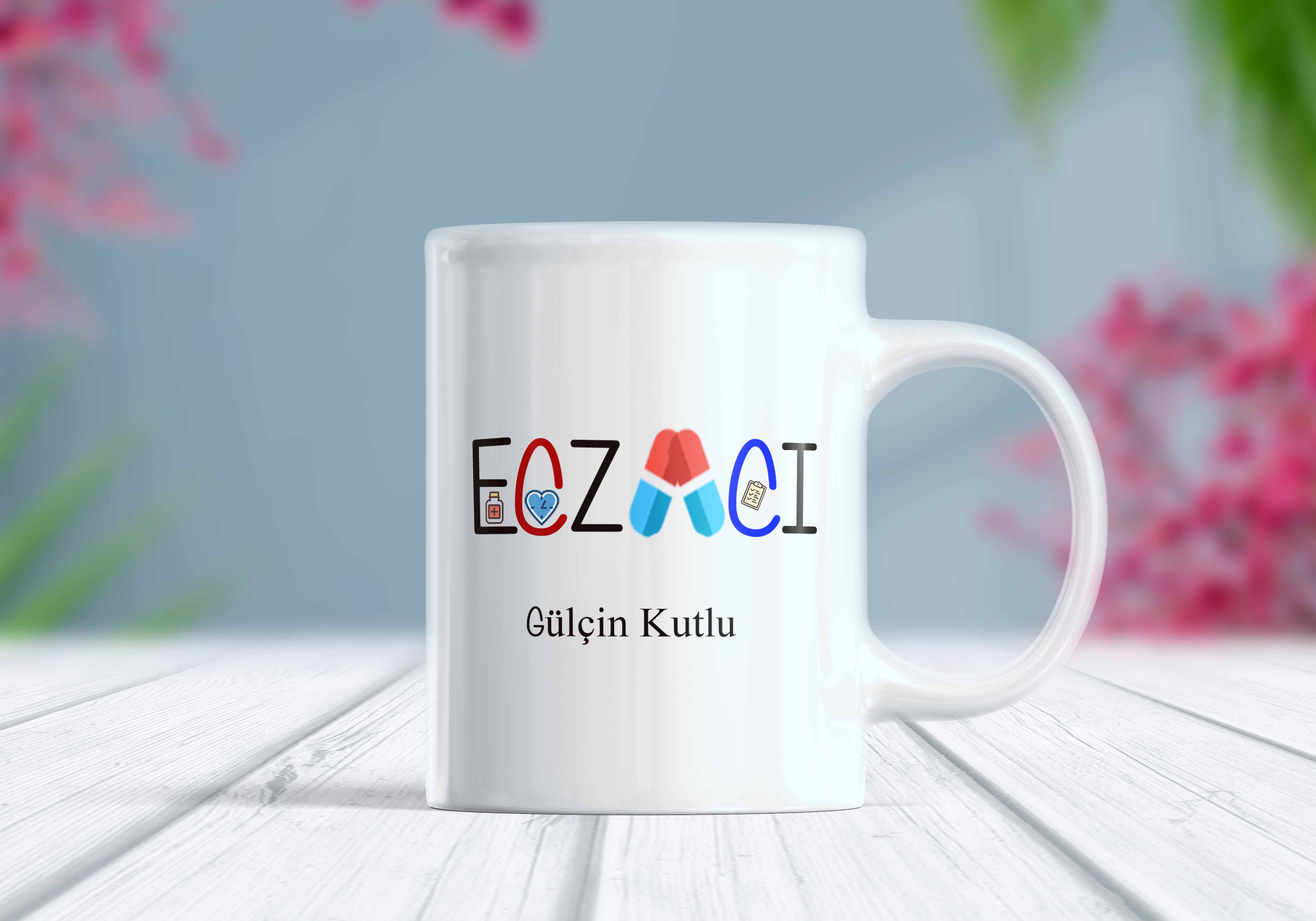 Eczacı İsim Kişiselleştirilebilir Meslek Kupa Bardak