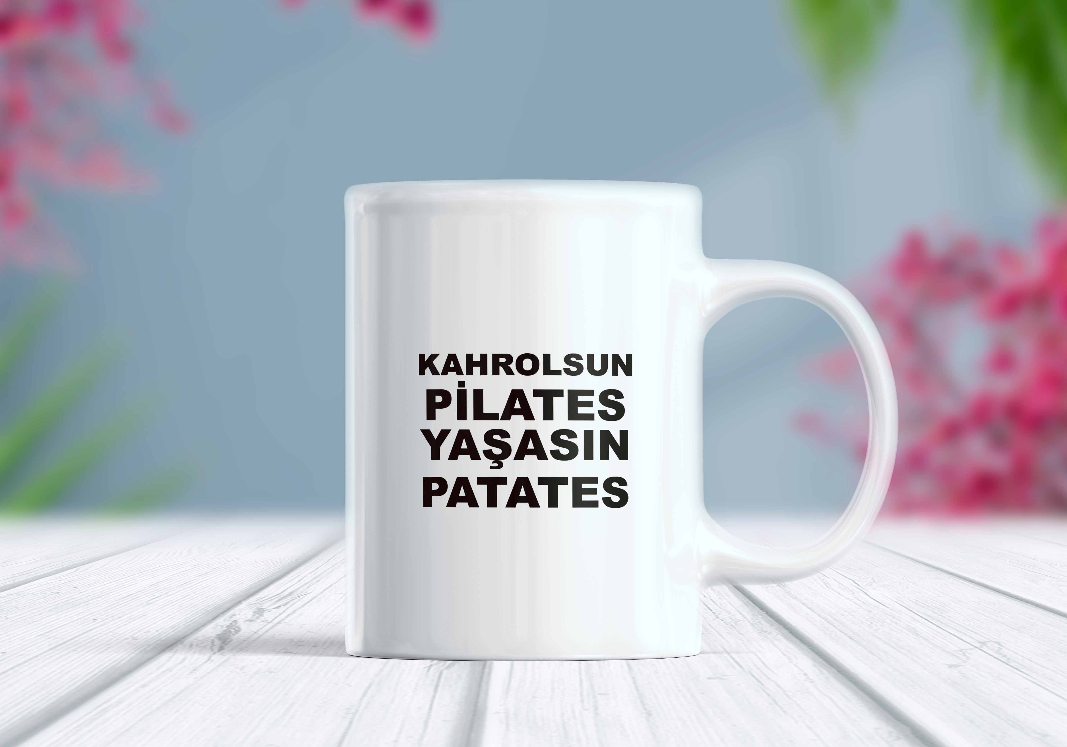 Kahrolsun Pilates Yaşasın Pilates Yazılı Komik Kupa Bardak