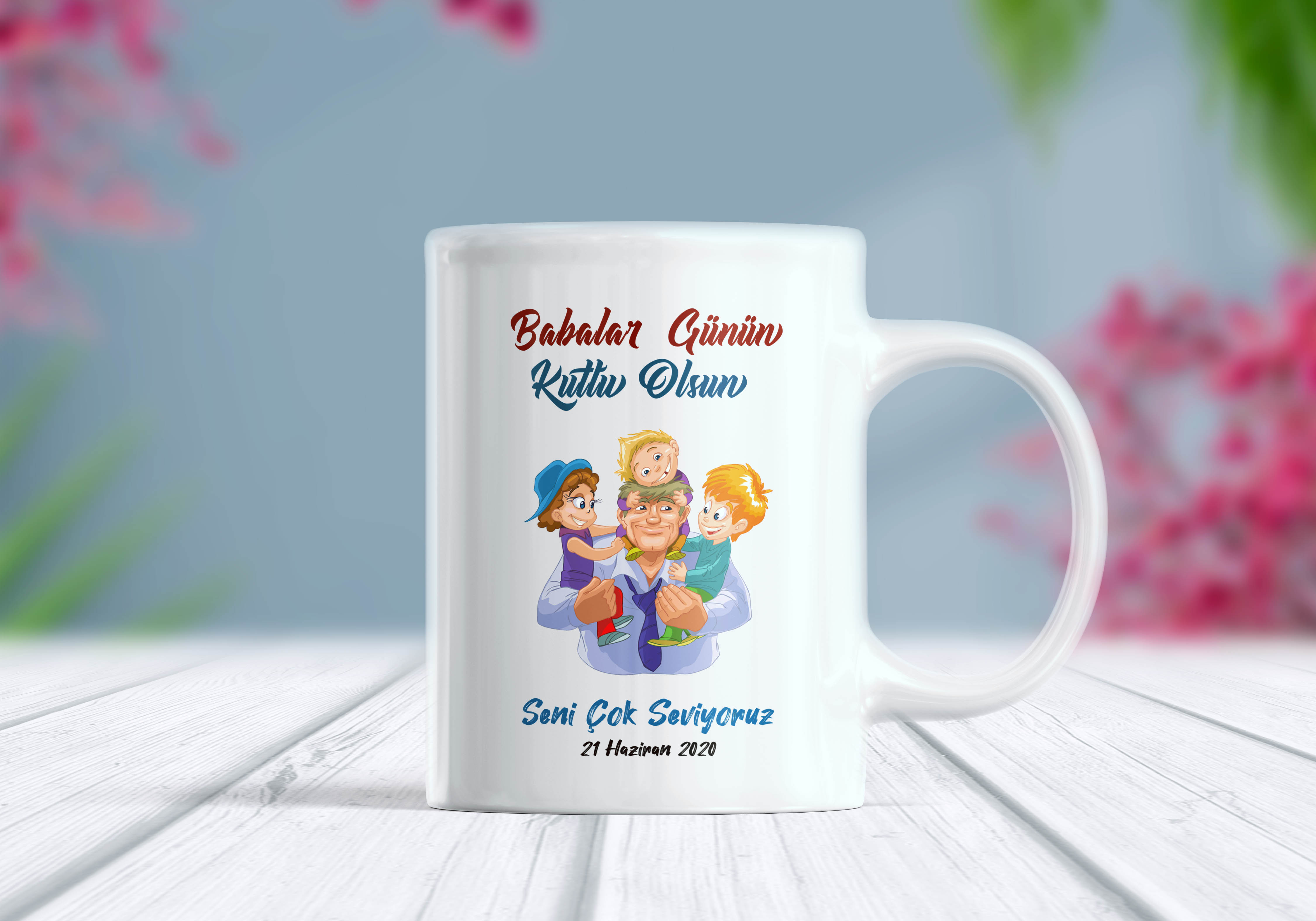 Babalar Günün Kutlu Olsun Yazılı İsim Eklenebilir Kupa Bardak - Tasarım 1