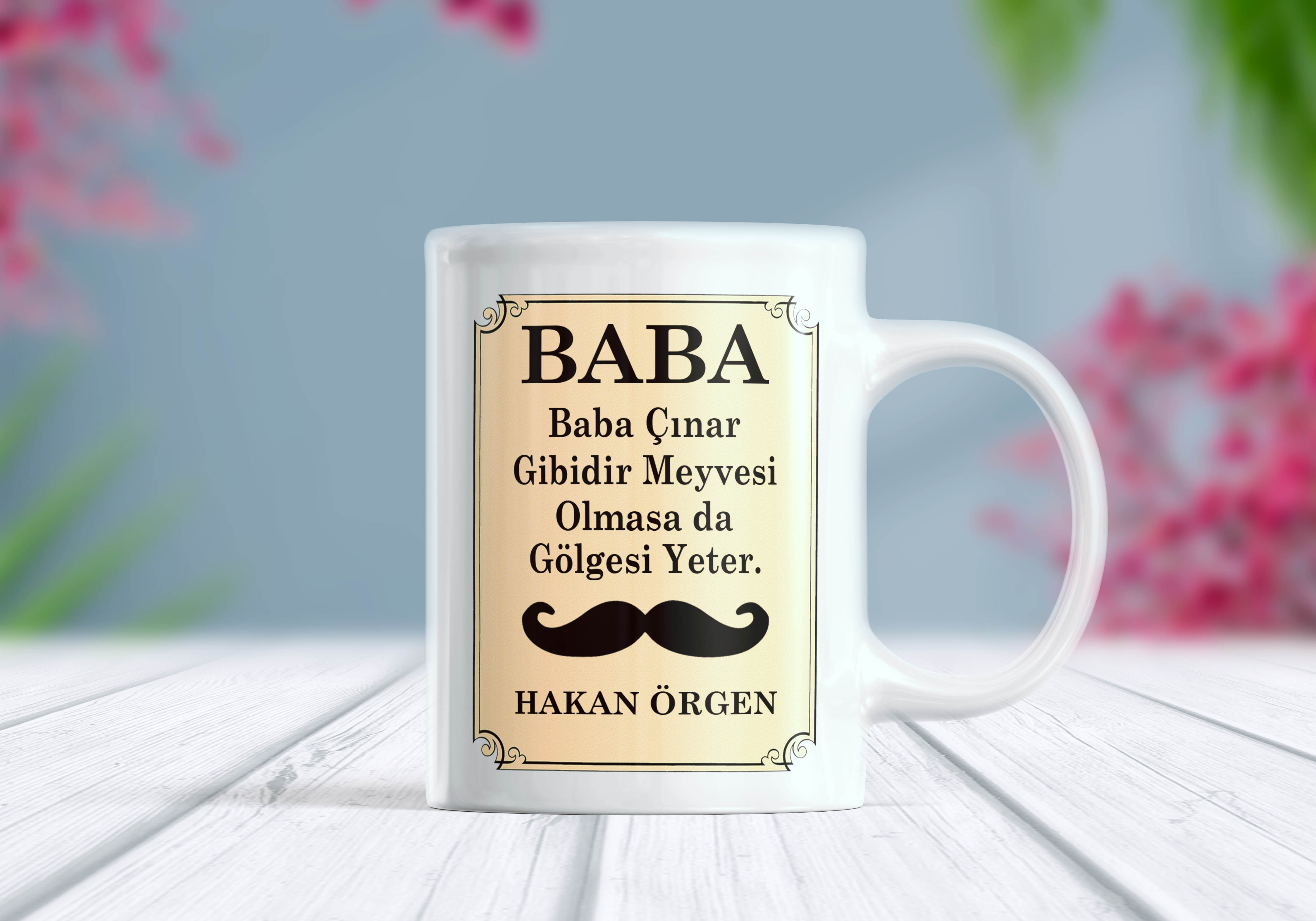 Baba Çınar Ağacı Gibidir İsim Eklenebilir Kupa Bardak