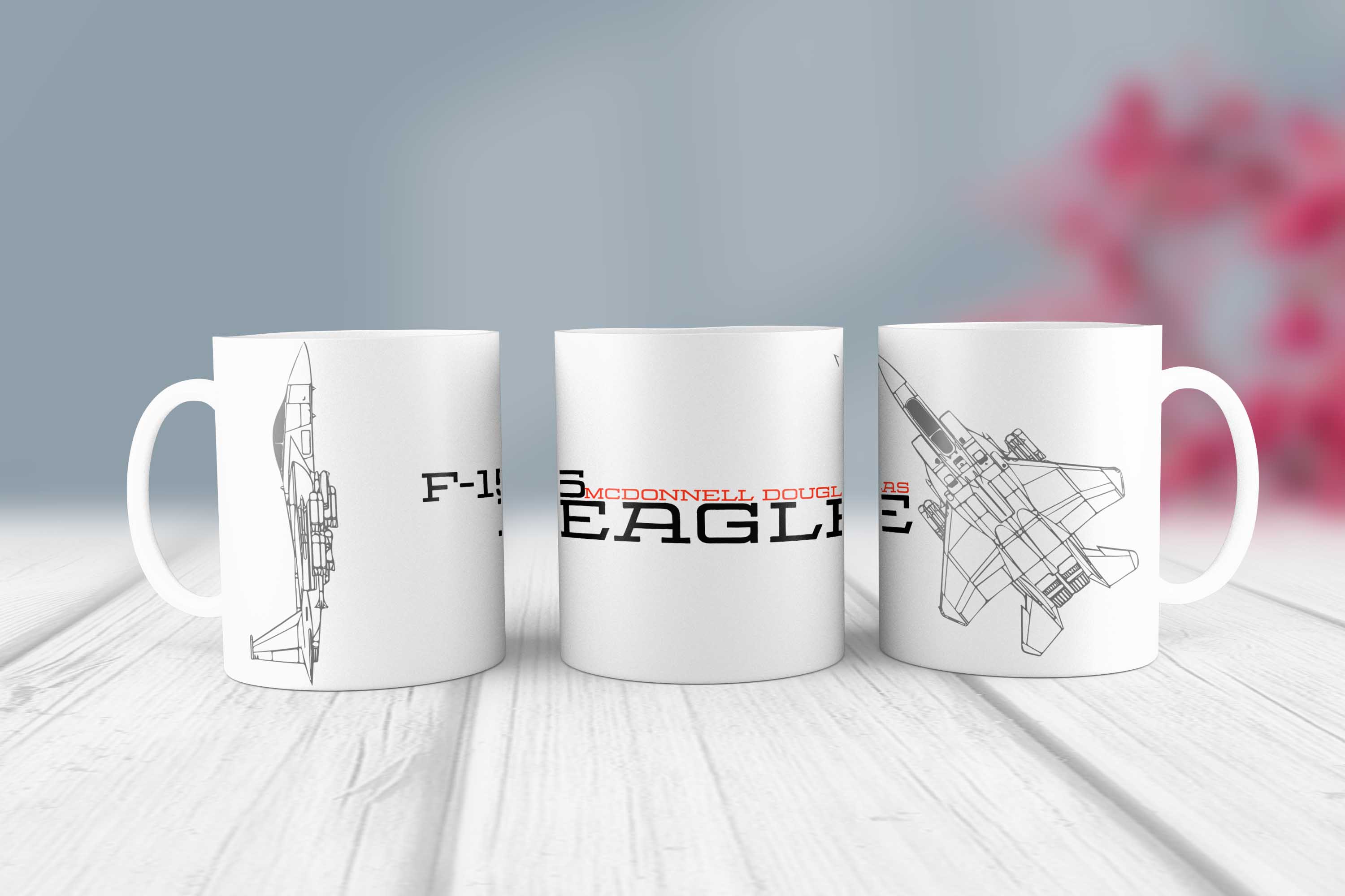 F-15 Eagle Savaş Uçağı Kupa Bardak - Tasarım 1