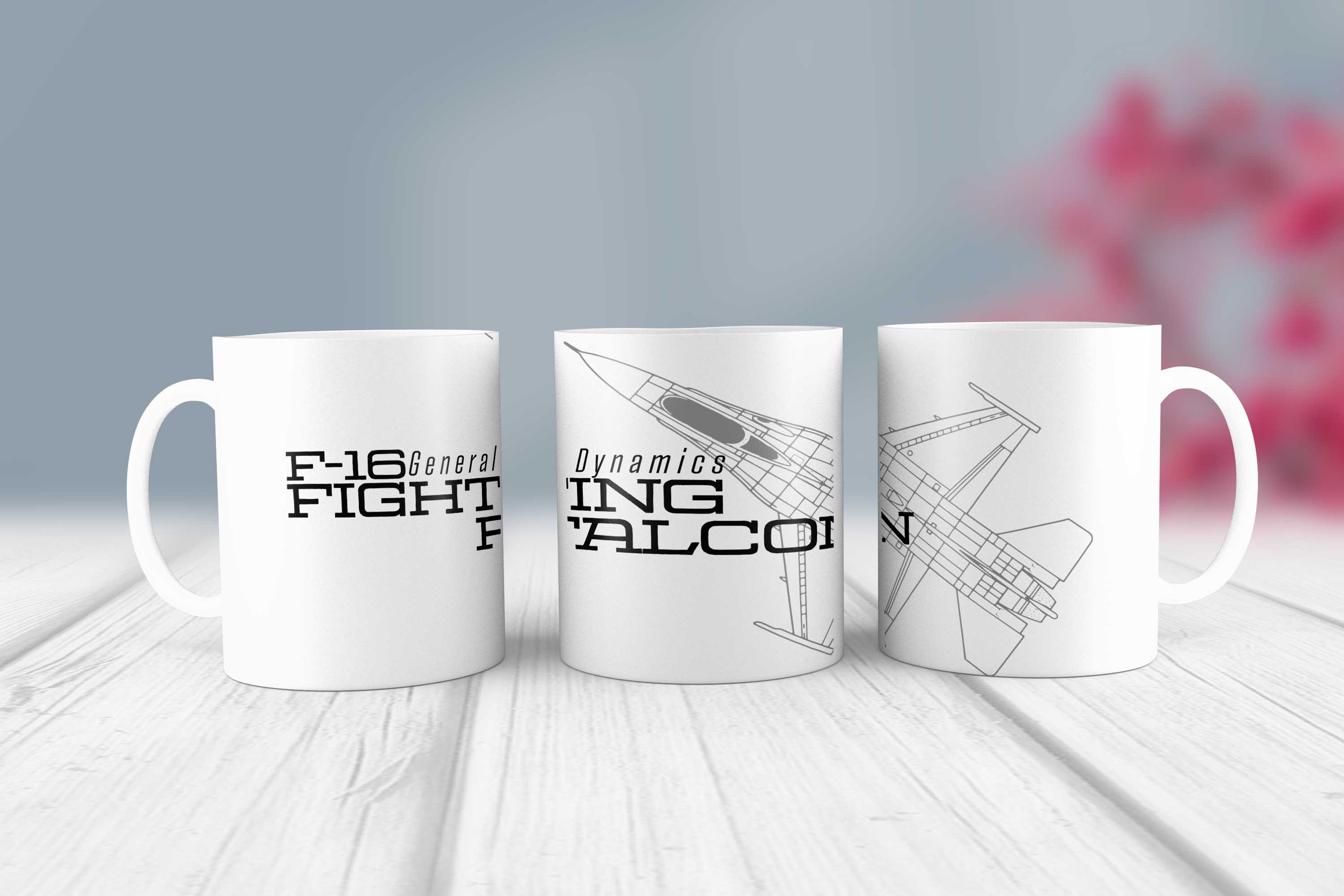 F-16 Fighting Falcon Savaş Uçağı Kupa Bardak - Tasarım 1