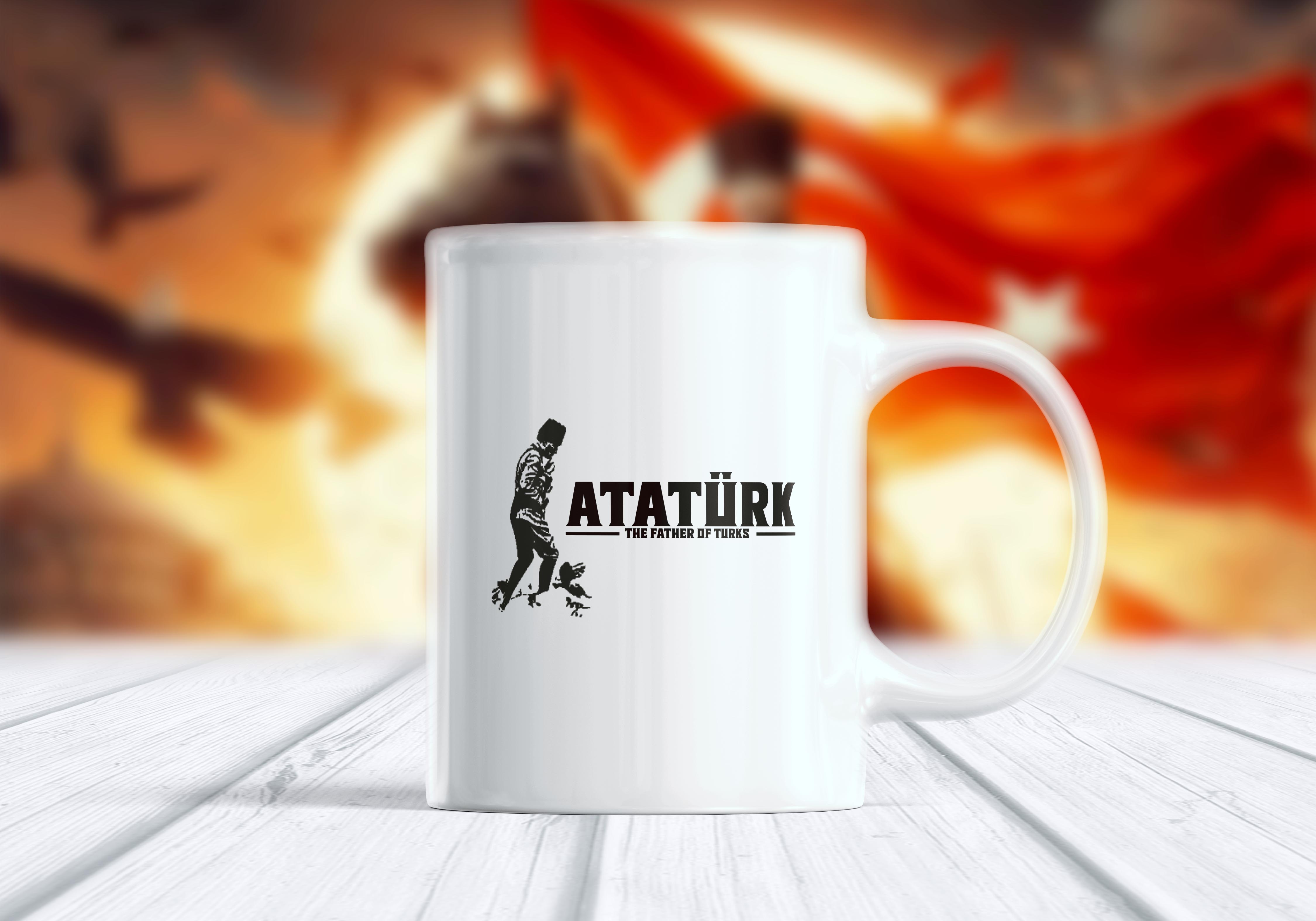 Atatürk - The Father Of Turks Tarihi Kupa Bardak - Tasarım 1
