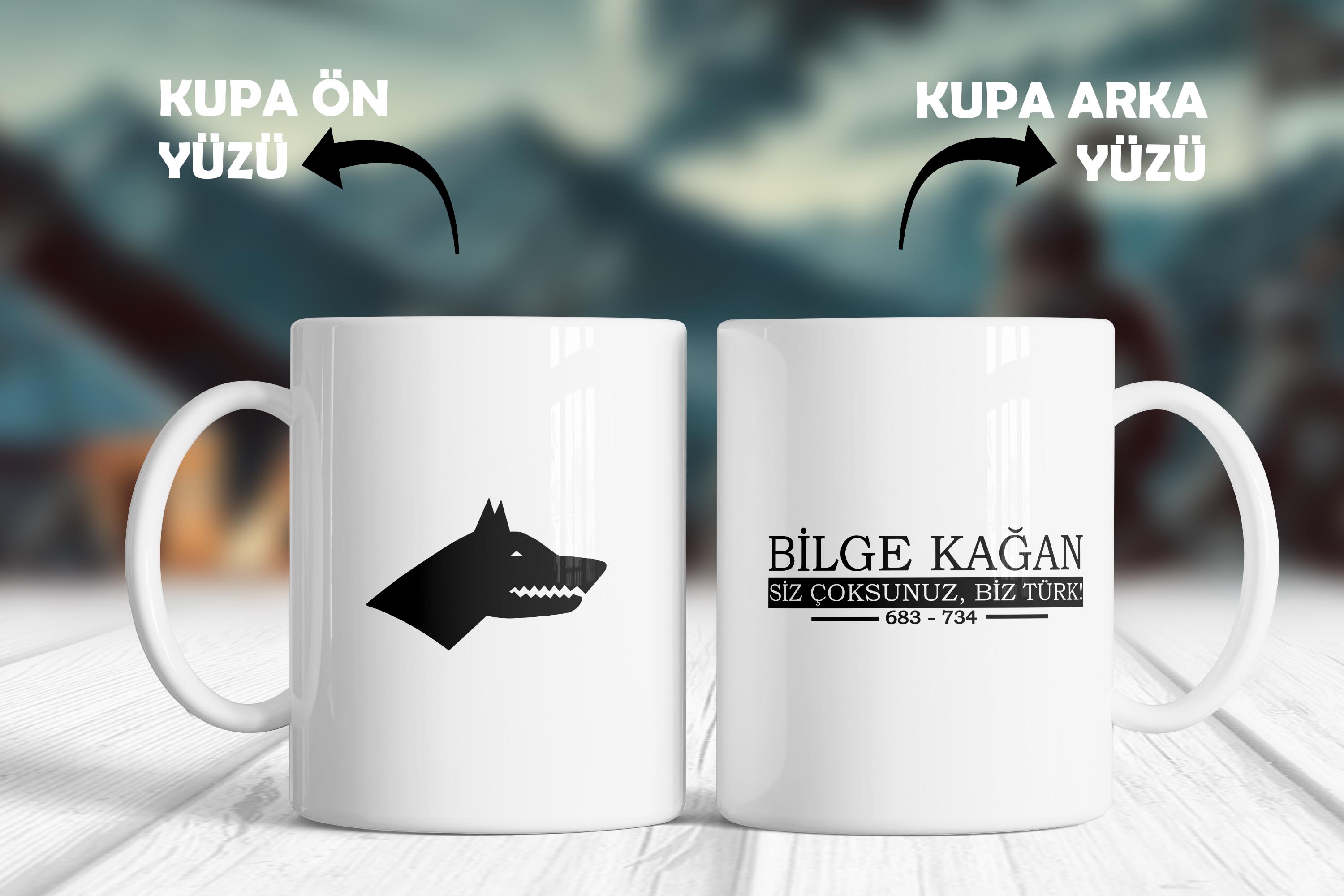 Bilge Kağan - Siz Çoksunuz Biz Türk Siyah Tarihi Karakterler Kupa Bardak