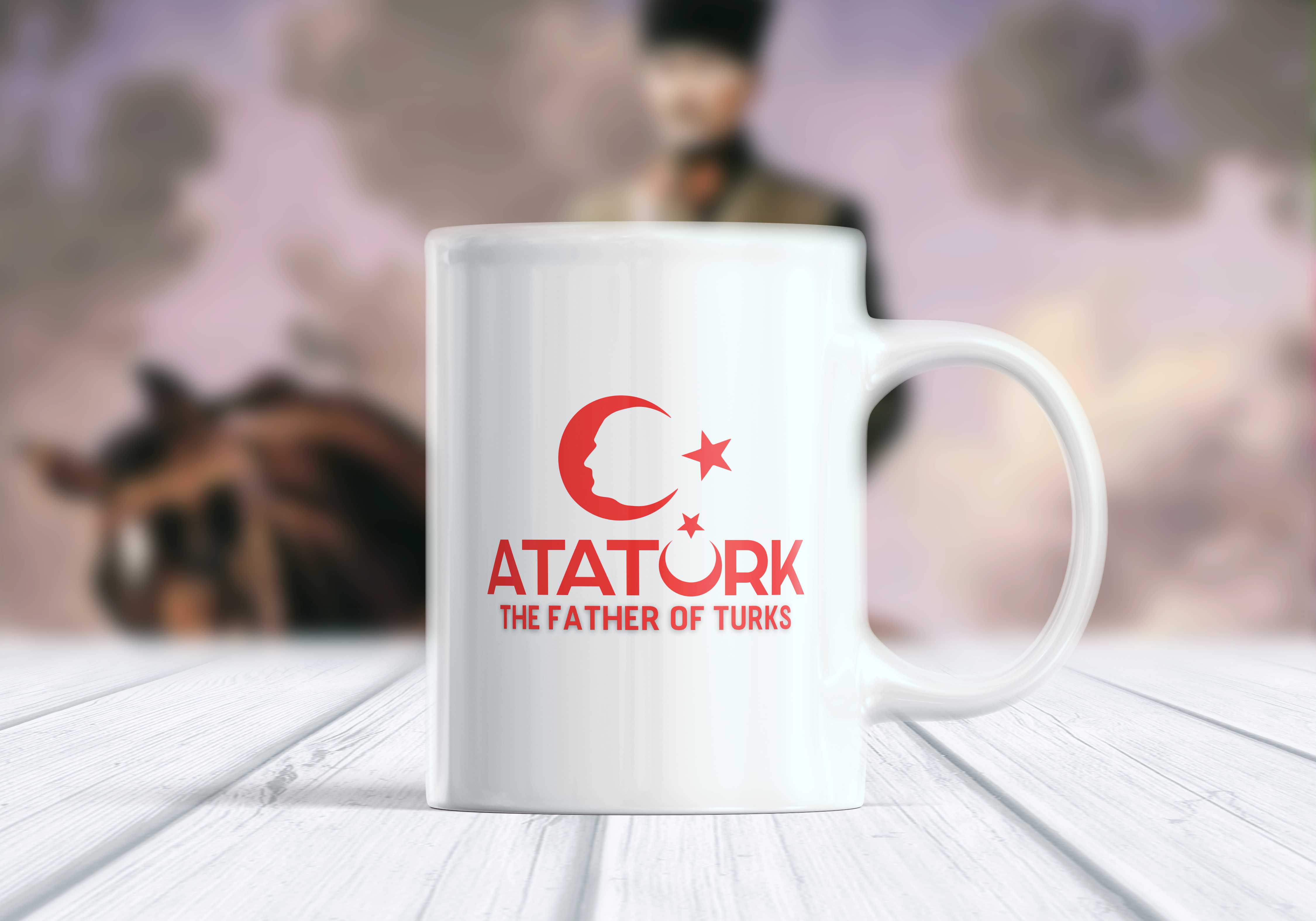 Atatürk - The Father Of Turks Tarihi Kupa Bardak - Tasarım 3
