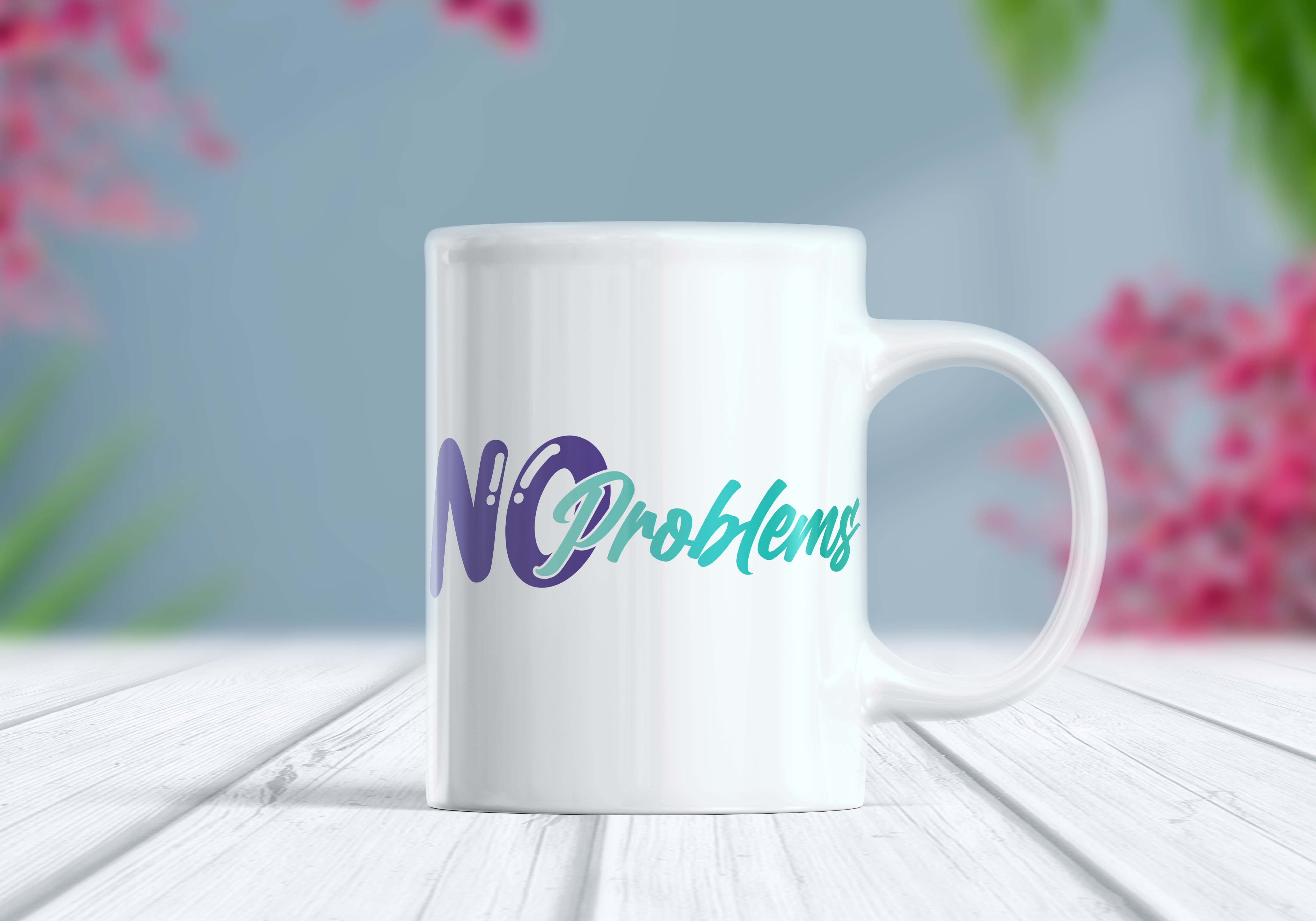 No Problems Yazılı Etiket Kupa Bardak