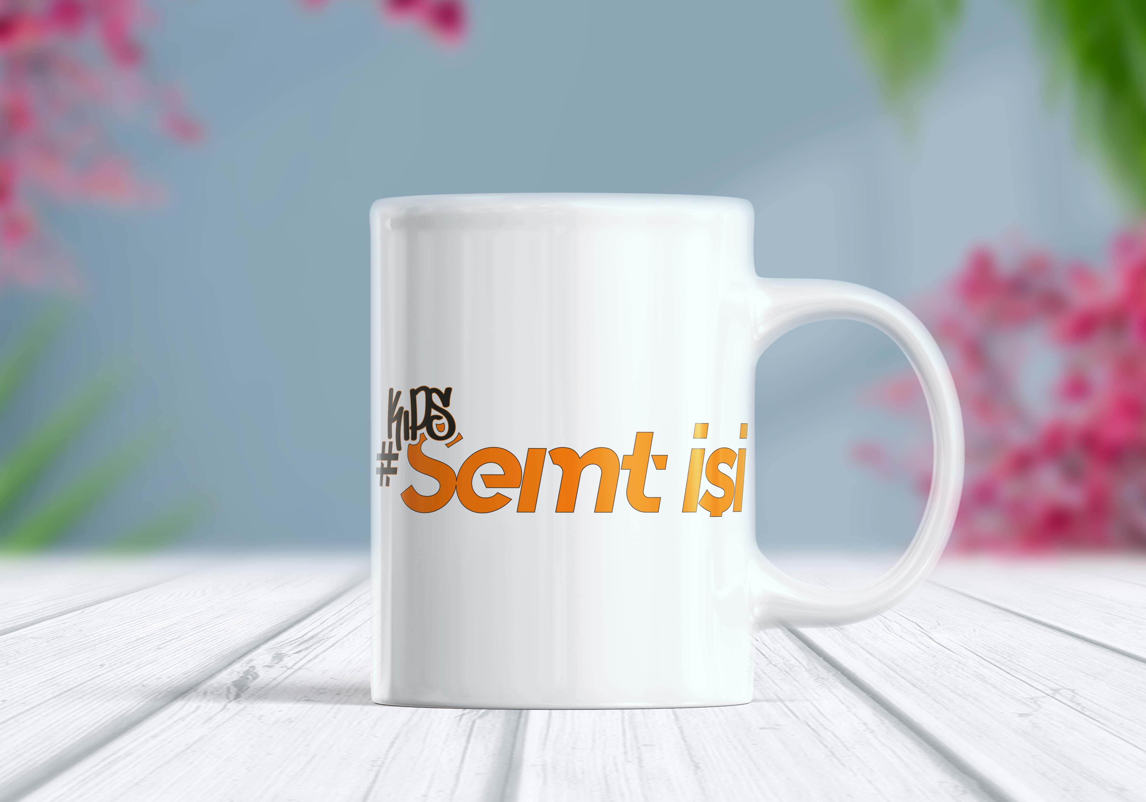 Kıps Semt İşi Yazılı Etiket Kupa Bardak