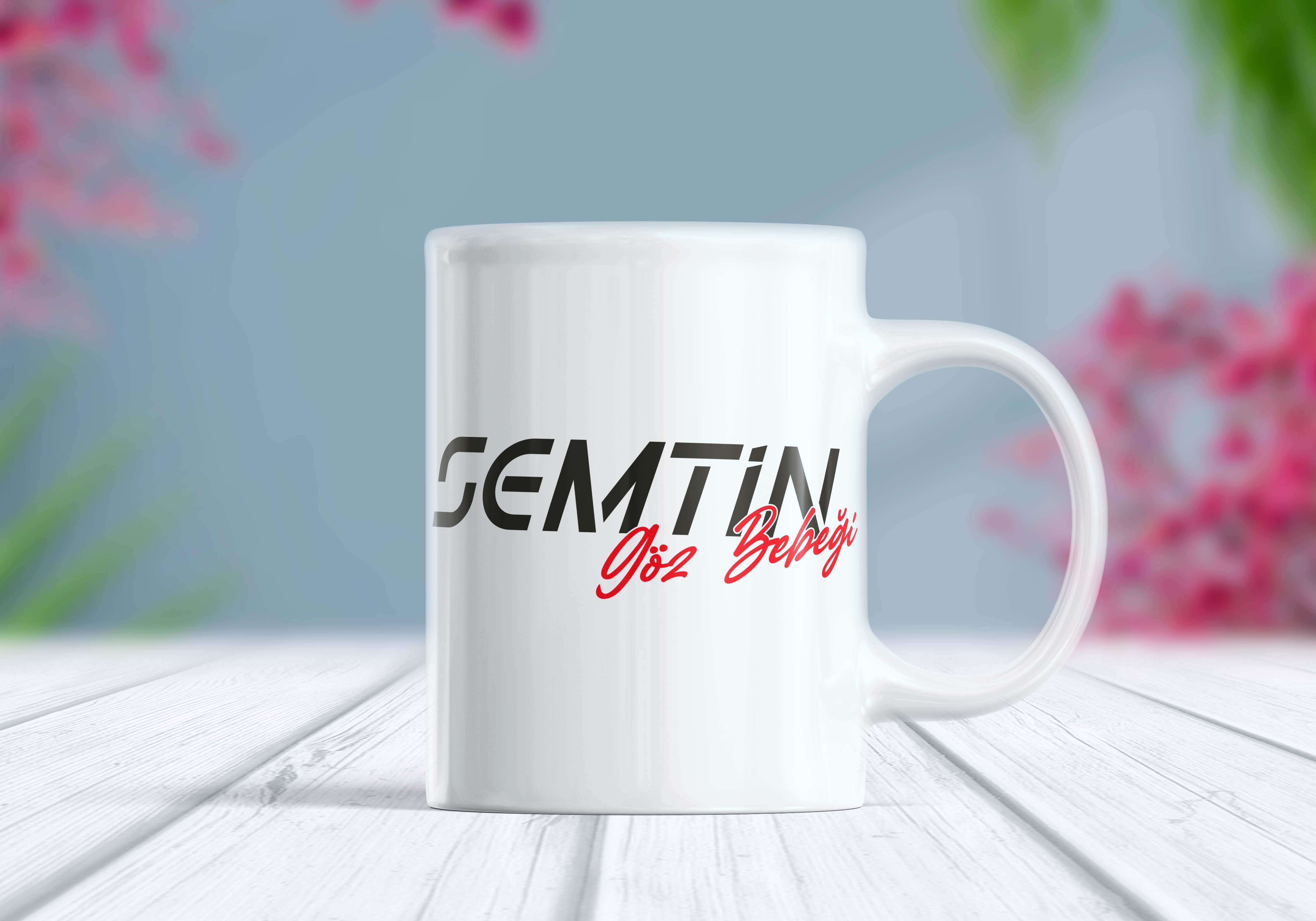 Semtin Göz Bebeği Yazılı Etiket Kupa Bardak