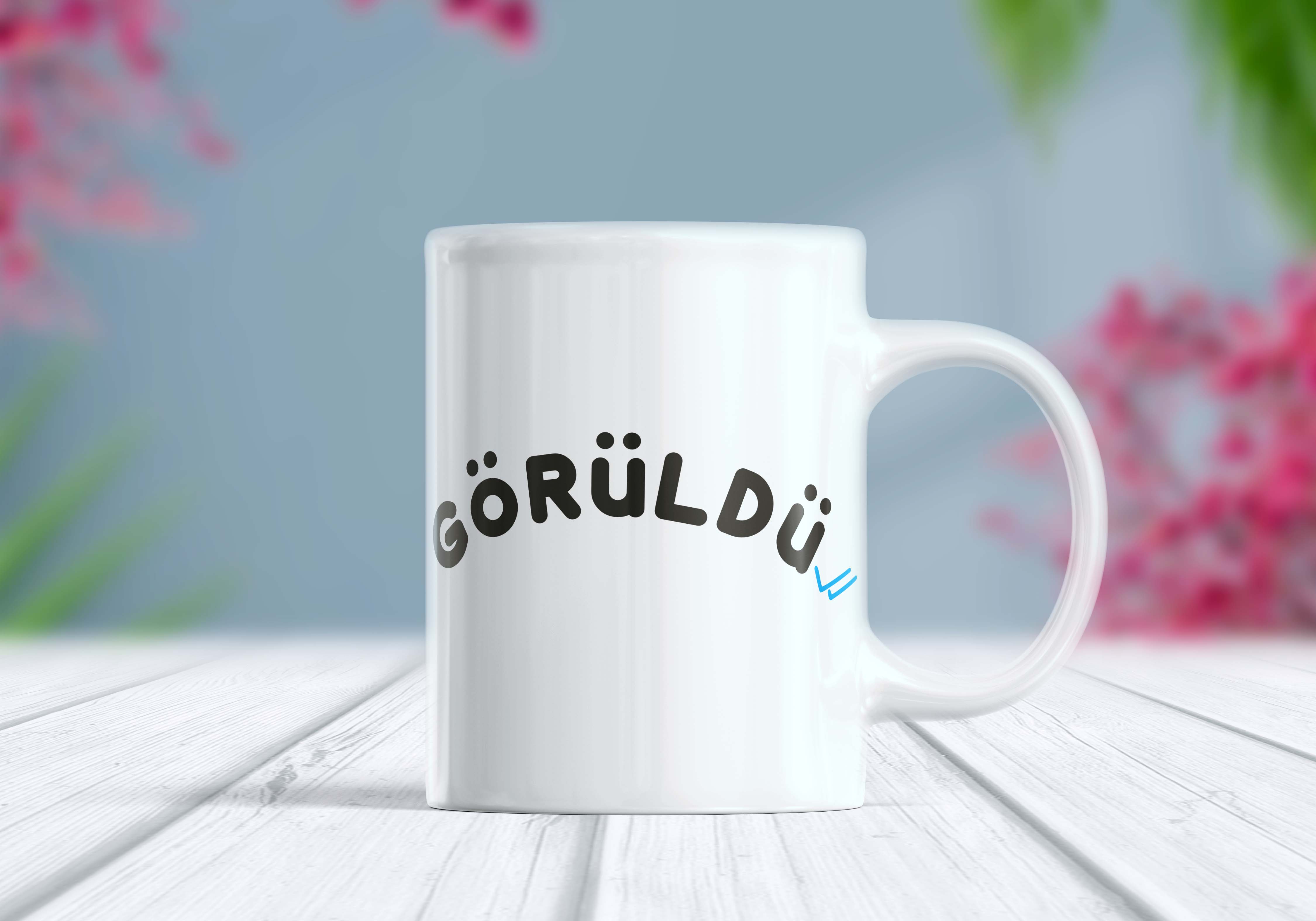 Görüldü Etiket Kupa Bardak