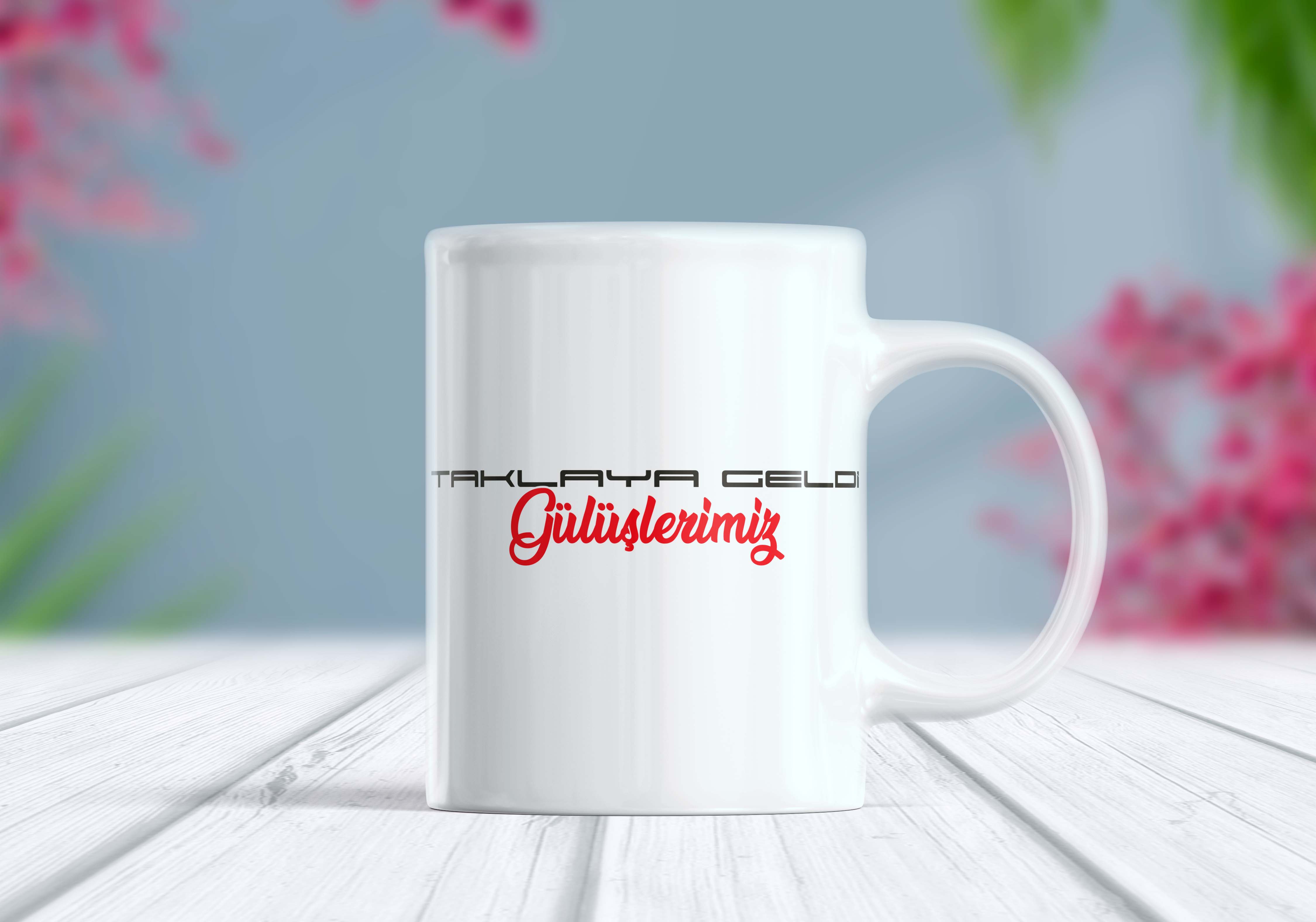 Taklaya Geldi Gülüşlerimiz Etiket Kupa Bardak