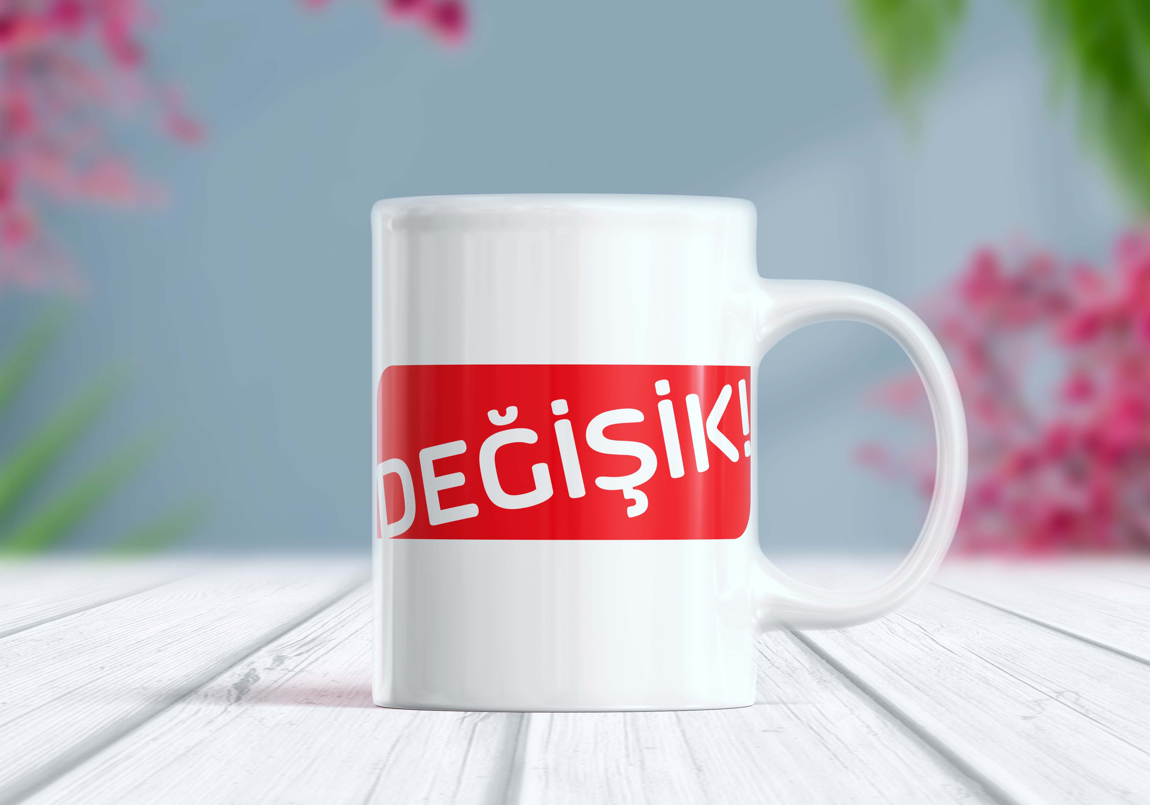 Değişik Etiket Kupa Bardak