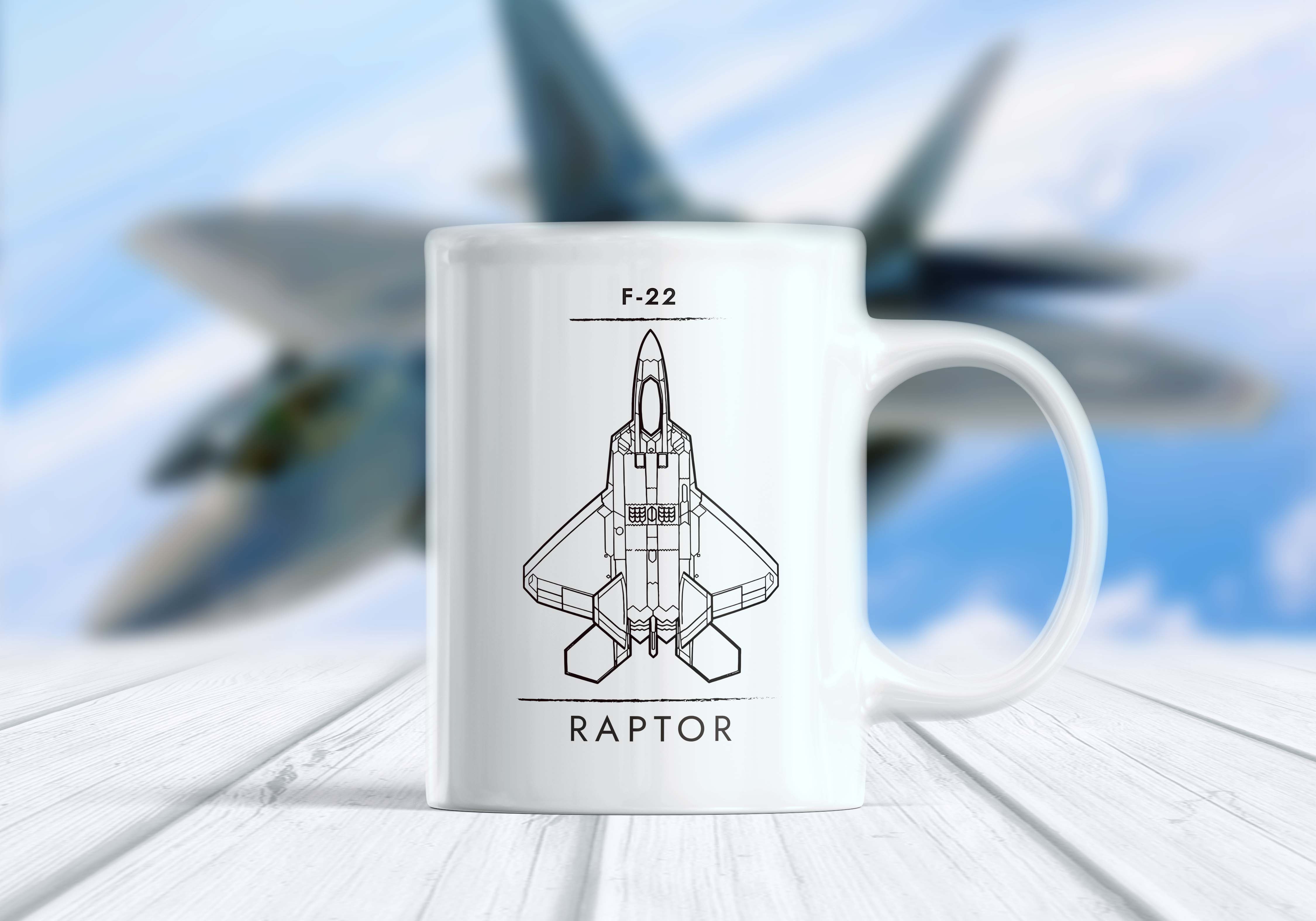 F-22 Raptor Savaş Uçağı Kupa Bardak - Tasarım 2