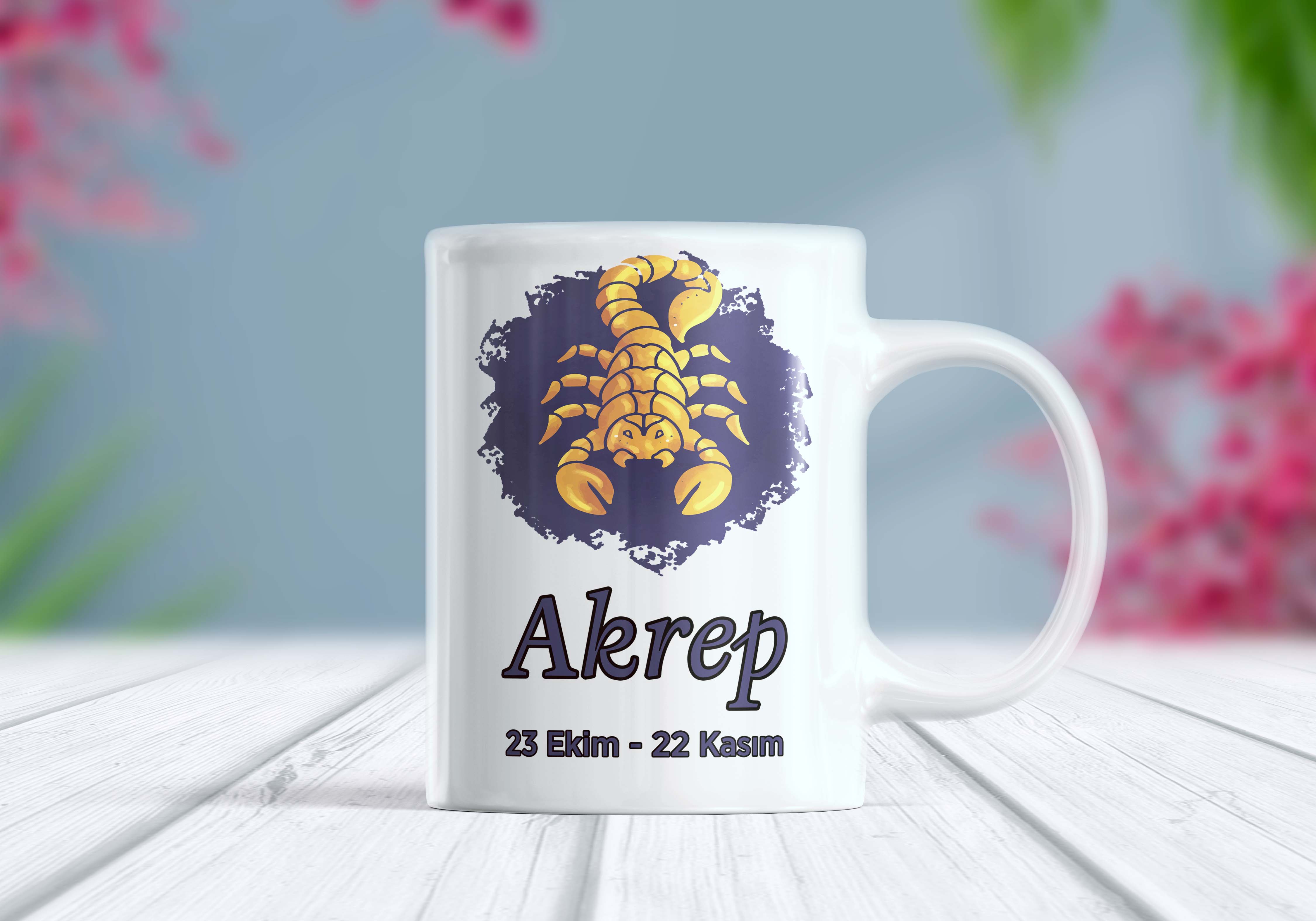 Akrep Burç Tasarımlı Kupa Bardak