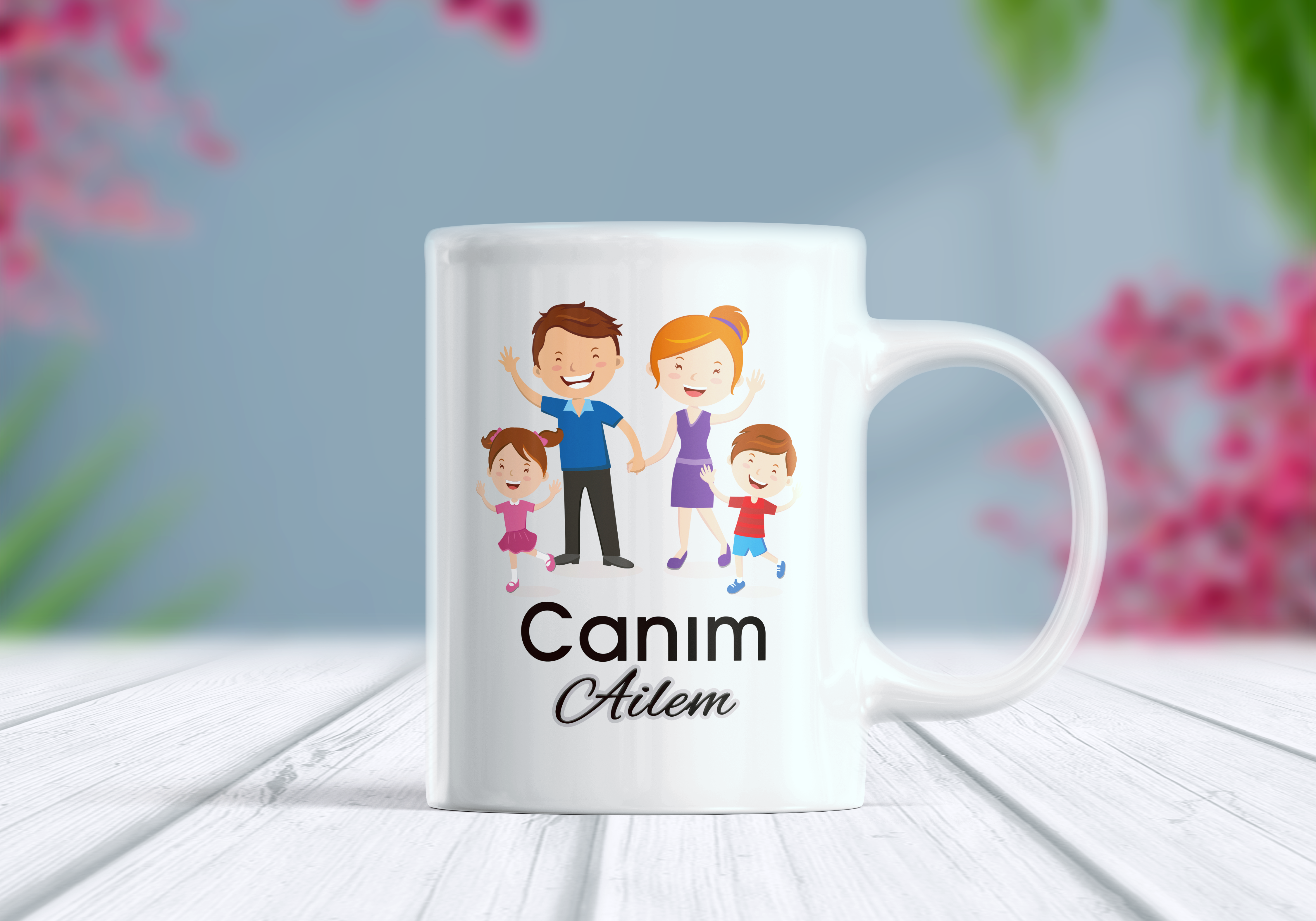 Canım Ailem Yazılı Kupa Bardak