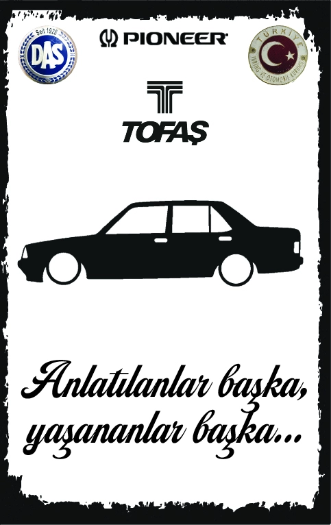 Tofaş Otomobil Komik Yazılı Ahşap Poster