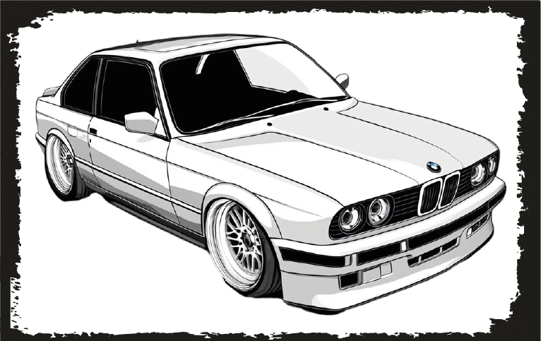 BMW Otomobil Ahşap Poster