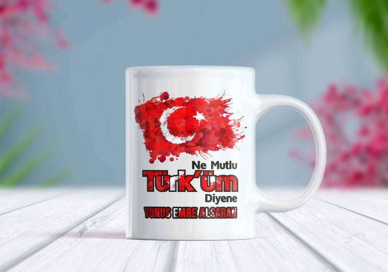 Türk Bayrağı ve İsimli Ne Mutlu - Tarih Kupa | Berilden