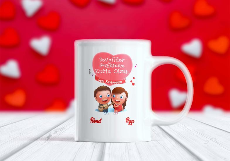 Sevgililer Günü Kalpli İsim - T5 - Sevgiliye Kupa | Berilden