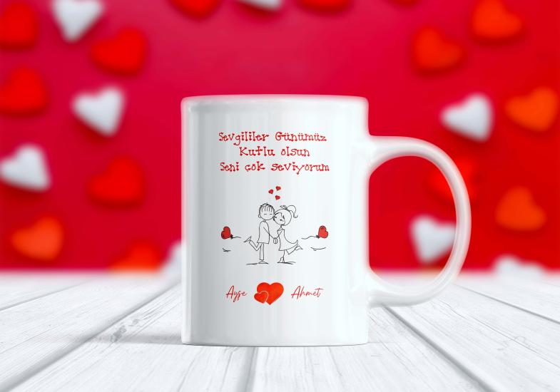 Sevgililer Günü Kalpli İsim - T6 - Sevgiliye Kupa | Berilden