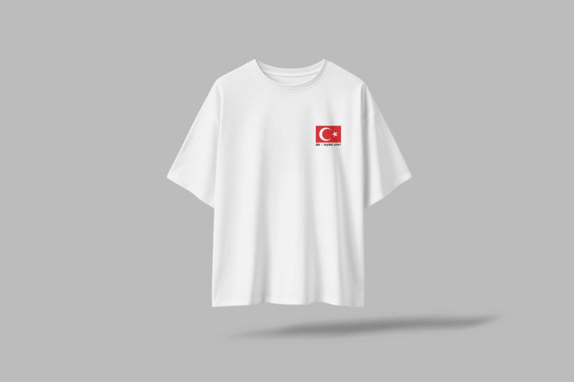 Türk Bayrağı - İsim Soyisim Komik Yazılı Oversize Unisex T-Shirt