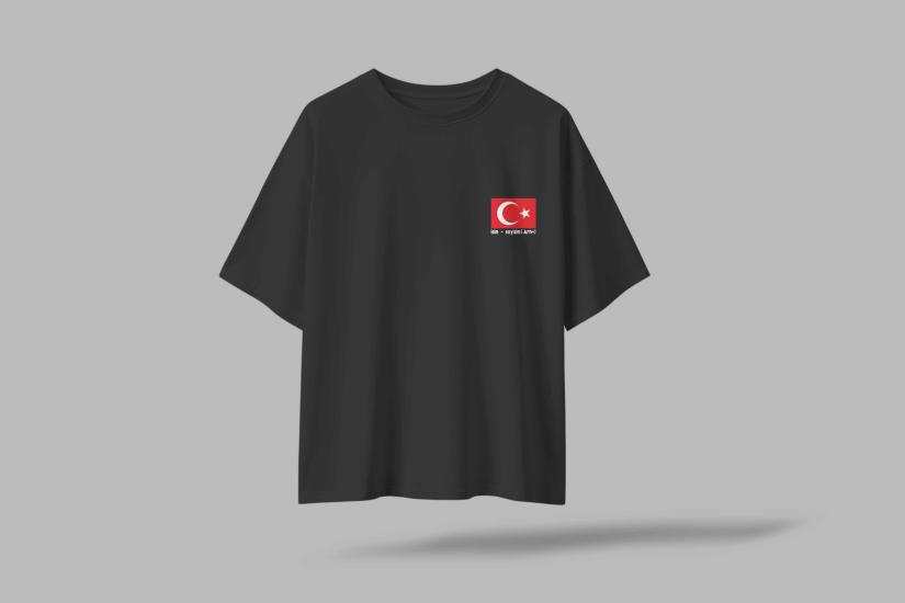 Türk Bayrağı - İsim Soyisim Komik Yazılı Oversize Unisex T-Shirt