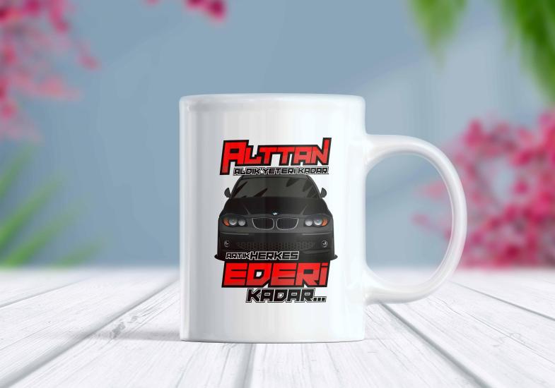 Otomobil Baskılı Yazılı Kupa Bardak