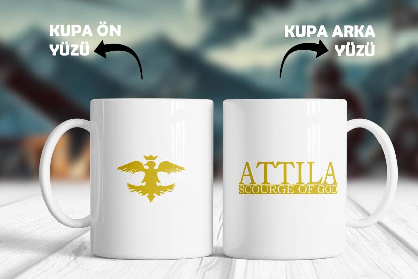 Attila Sarı Yazı - Türk Liderleri Özel Tasarım Kupa Bardak