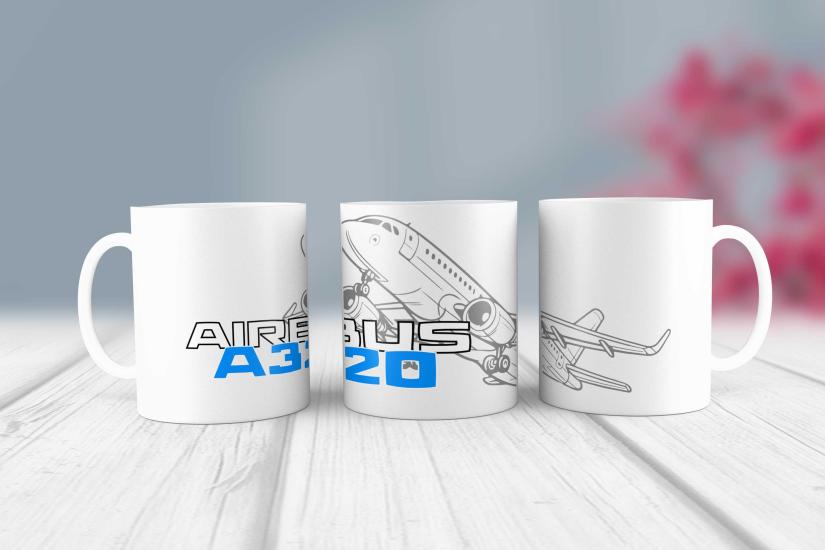 A320 Yolcu Uçağı Tasarım Kupa Bardak