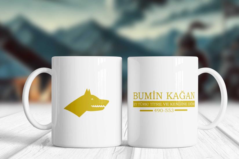 Bumin Kağan Sarı Yazı-Türk Liderleri Kupa Bardak