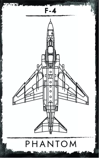 F-4 Phantom Jet Uçağı Ahşap Poster