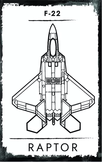 F-22 Raptor Jet Uçağı Ahşap Poster