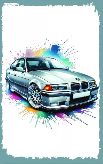 BMW Otomobil Ahşap Poster