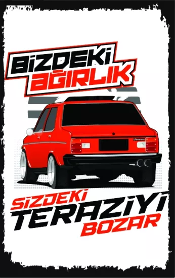 Tofaş Murat 131 Komik Yazılı Otomobil Ahşap Poster