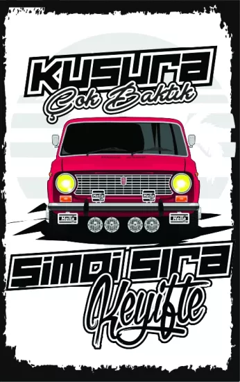 Tofaş Murat 124 Komik Yazılı Otomobil Ahşap Poster