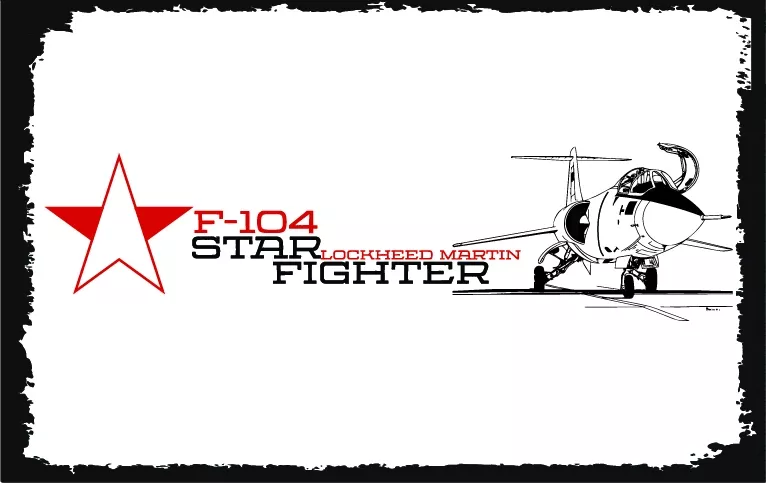 F-104 Star Fighter Jet Uçak Ahşap Poster