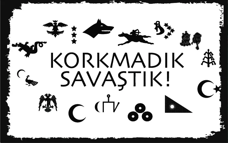 Türk Devletleri Korkmadık Savaştık Yazılı Ahşap Poster