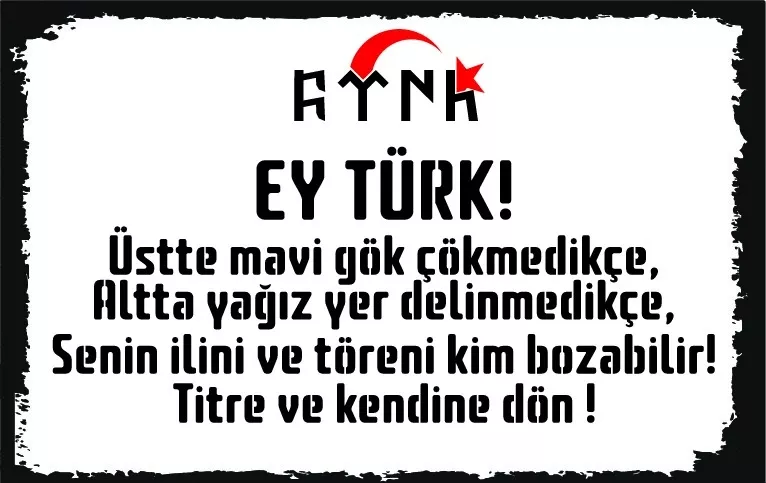 Ey Türk! Yazılı Poster