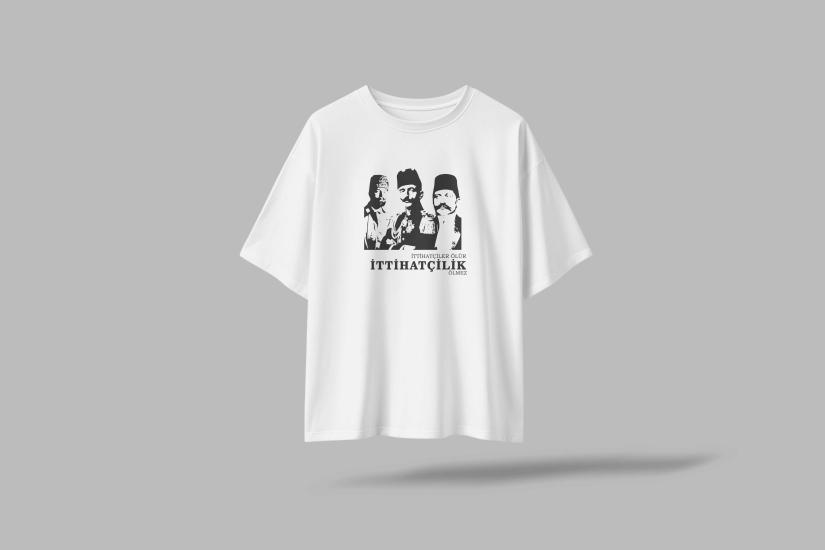 İttihatçılar Ölür Ama İttihatçılık Ölmez Yazılı Oversize Unisex T-Shirt